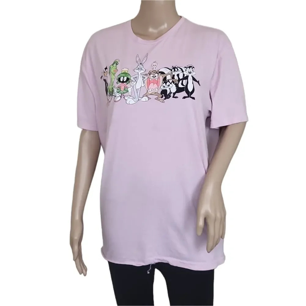 Looney Tunes Shirt Womens Pink Print Warner Bros Bugs Bunny